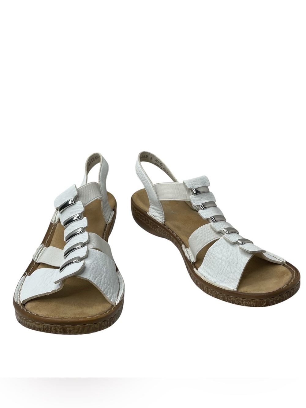 Rieker Regina Size Women’s EUR 38 White Stretch Synthetic Strappy Sandals